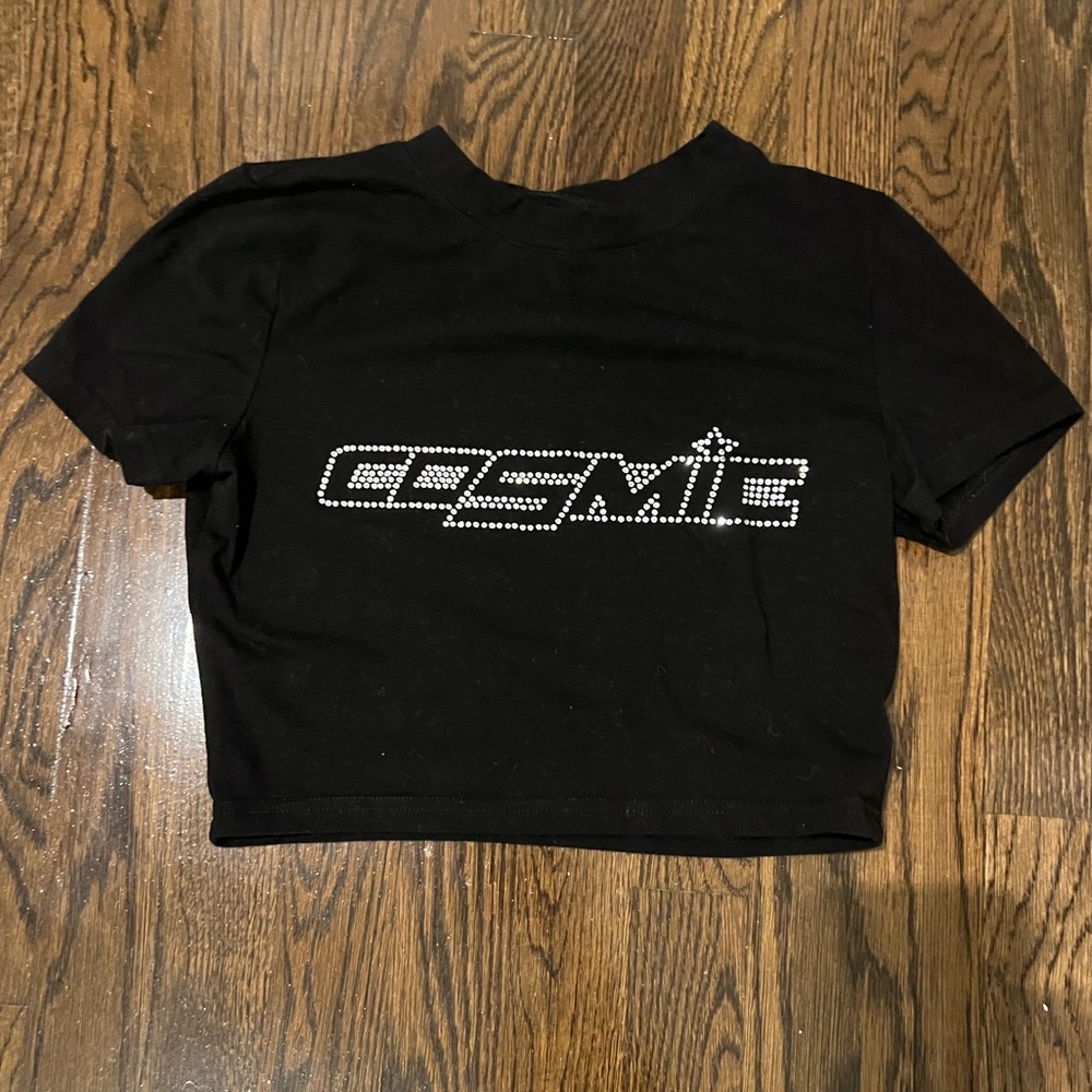 Y2K cosmic tee shirt cropped